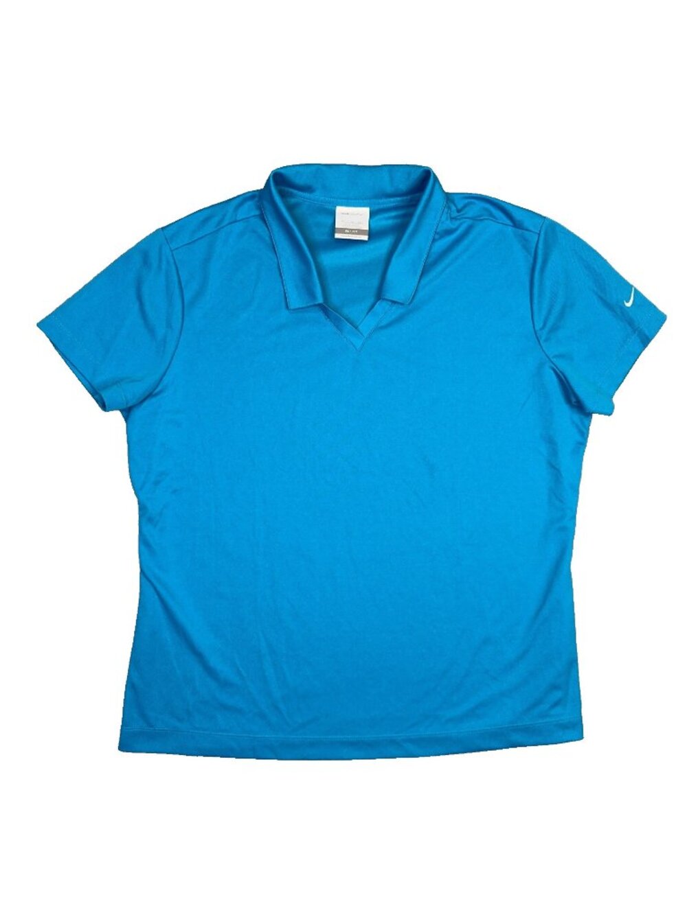 Nike Golf Polo Shirt Womens 2XL Teal Blue Short Sleeve V Neck Dri Fit 354067-444